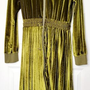 Olive Velvet Dress